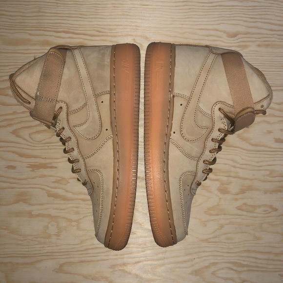 NIKE AIR FORCE 1 HIGH LV8 (GS) FLAX "WHEAT" - Picture 4 of 4